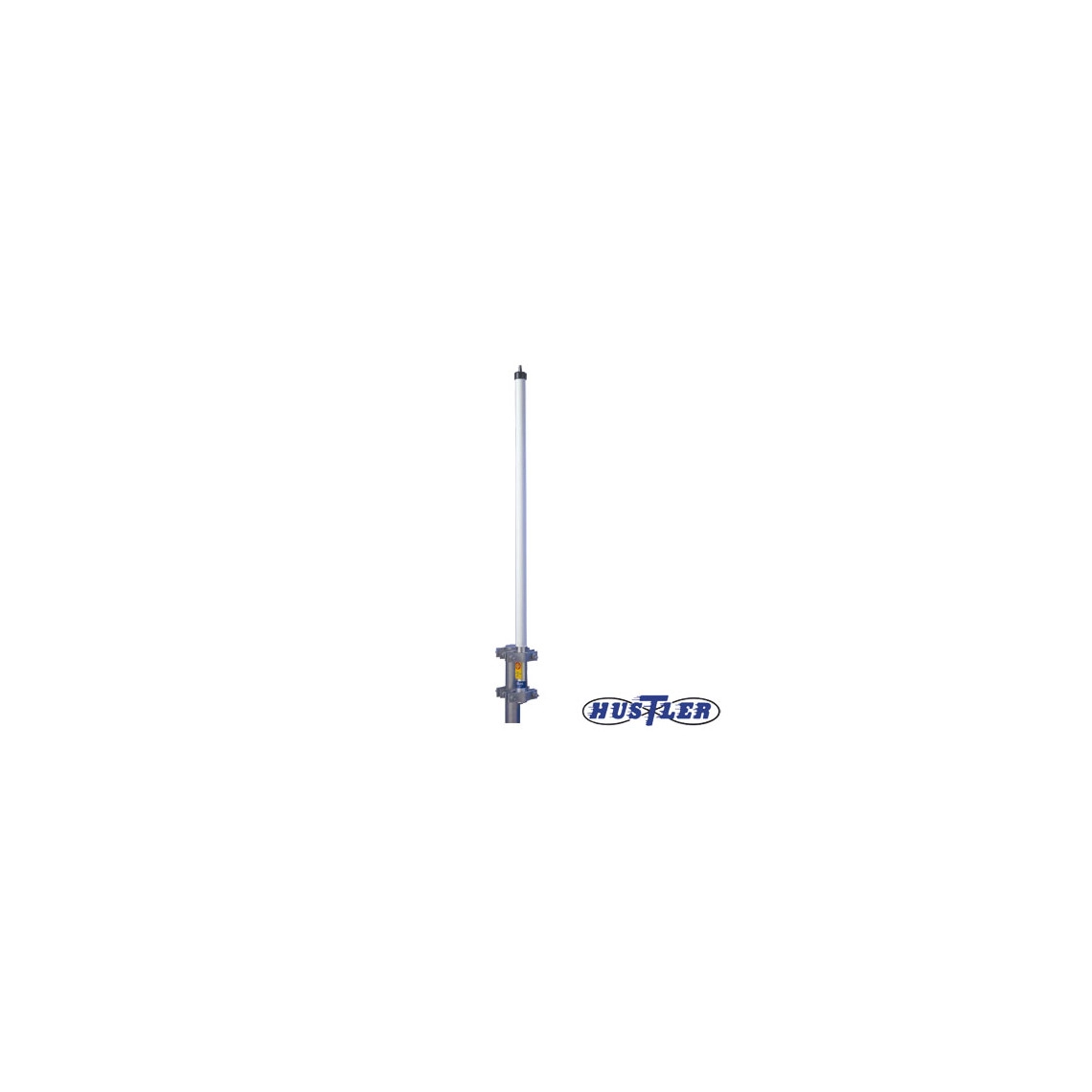 Antena base HUSTLER HD9-406-30, UHF 406-430 MHz, Fibra de Vidrio, 9 dB de Ganancia, Serie HD para Climas Difíciles.