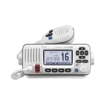 Radio Móvil Marino ICOM IC-M424G, color blanco, 25W, Tx:156.025-157.425MHz, Rx:156.050-163.275MHz, con GPS interconstruido, pantalla de matriz de puntos de fondo blanco, capacid...