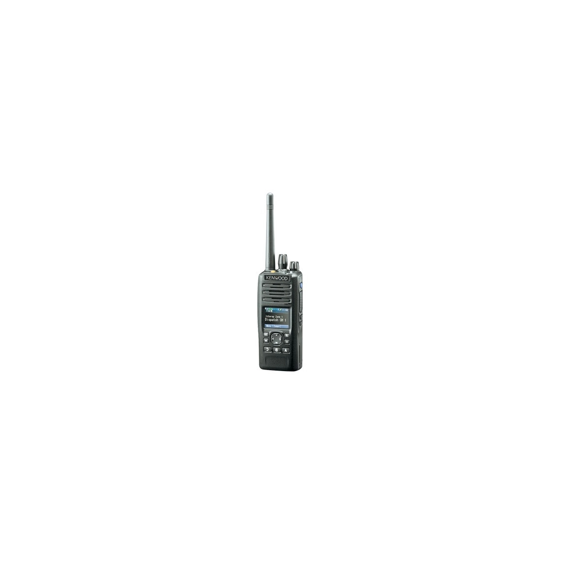Radio portátil KENWOOD NX-5300-K5, UHF 380-470 MHz, 5 W, display a color, bluetooth, GPS, 1024 canales. Incluye batería, antena, cargador y clip.