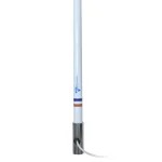 Antena marina TXPROMARINE TX-5101-SYS, VHF en fibra de vidrio con base de acero inoxidable en rango de 156 a 163 MHz. Incluye 4.5 metros de cable y conector PL-259 macho, TX5101SYS