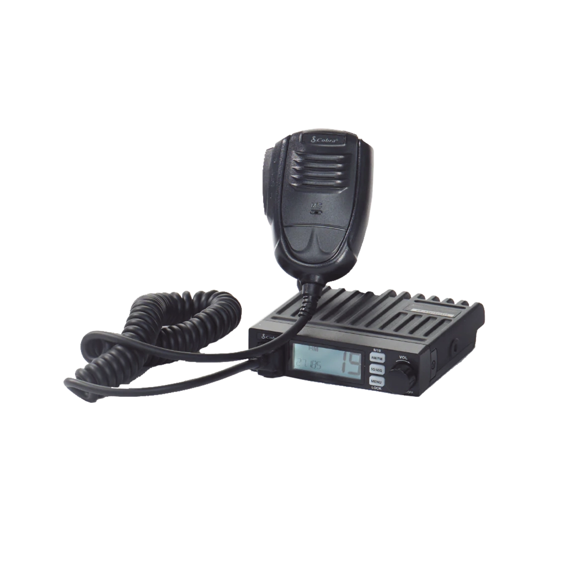 Radio móvil COBRA 19MINIAMFM, en banda CB de 40 canales en modulación AM y FM.