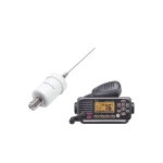 Kit de radio ICOM IC-M220/KIT1600, IC-M220 mas antena marina TX-1600-SYS fabricada en látigo de acero inoxidable.