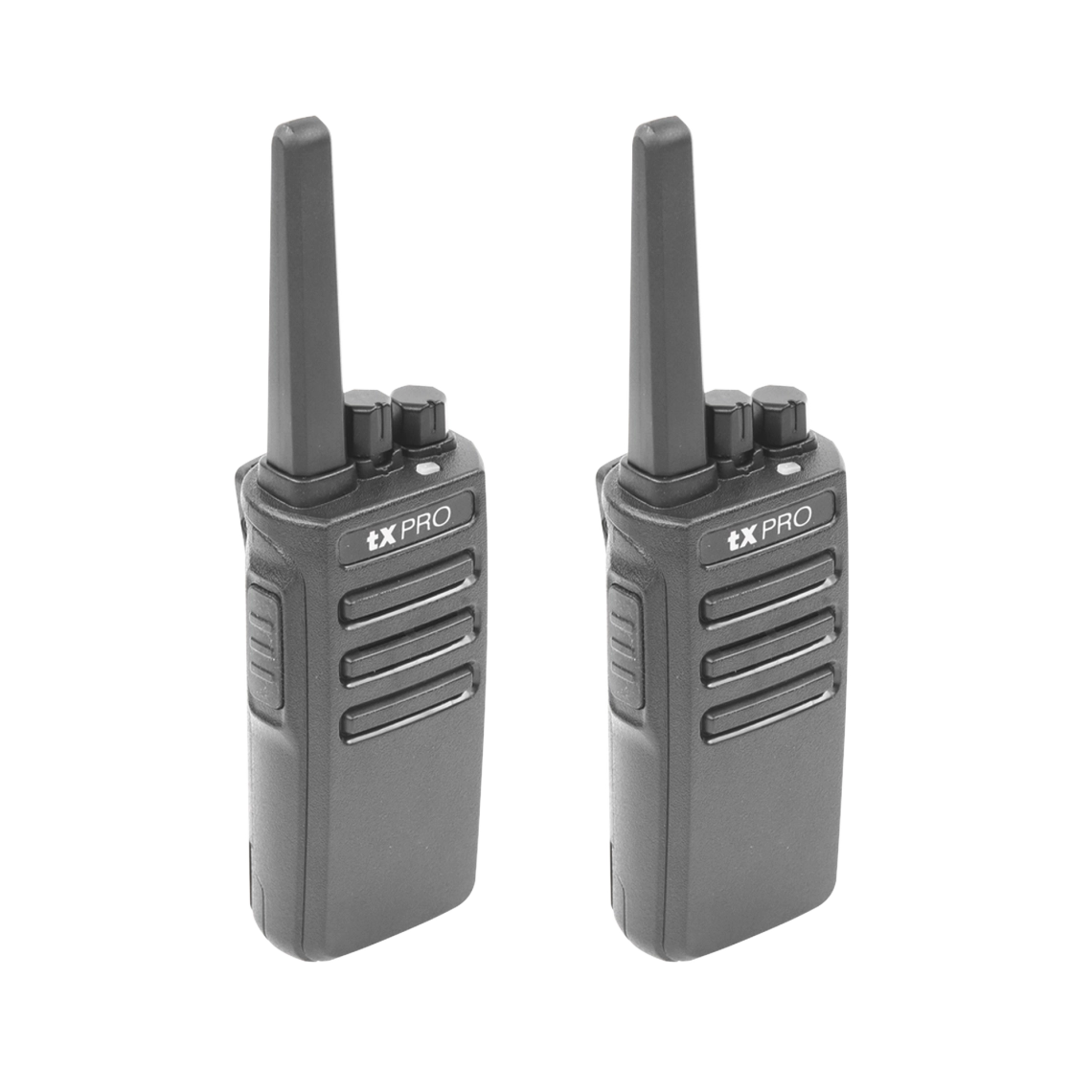 Par de radios TXPRO TX500DUO, VHF 136-174 MHz con 5 watts de potencia.