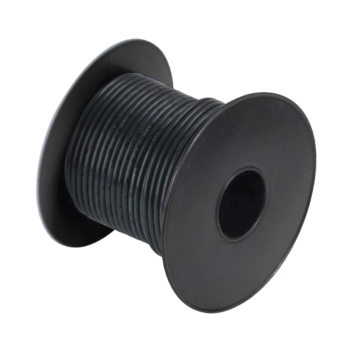 Rollo de cable grado marino calibre 14 en color negro de 100 pies (30.48 m). A1014T-07-100