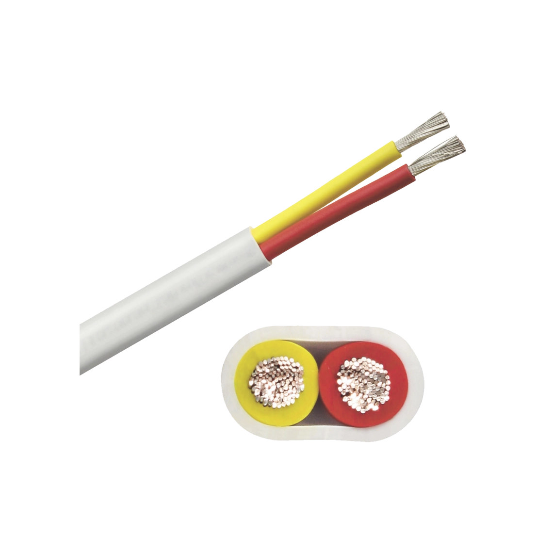 Rollo de cable plano grado marino calibre 10, de 2 conductores (rojo y amarillo) de 100 pies (30.48 m). B7W10T-20-100
