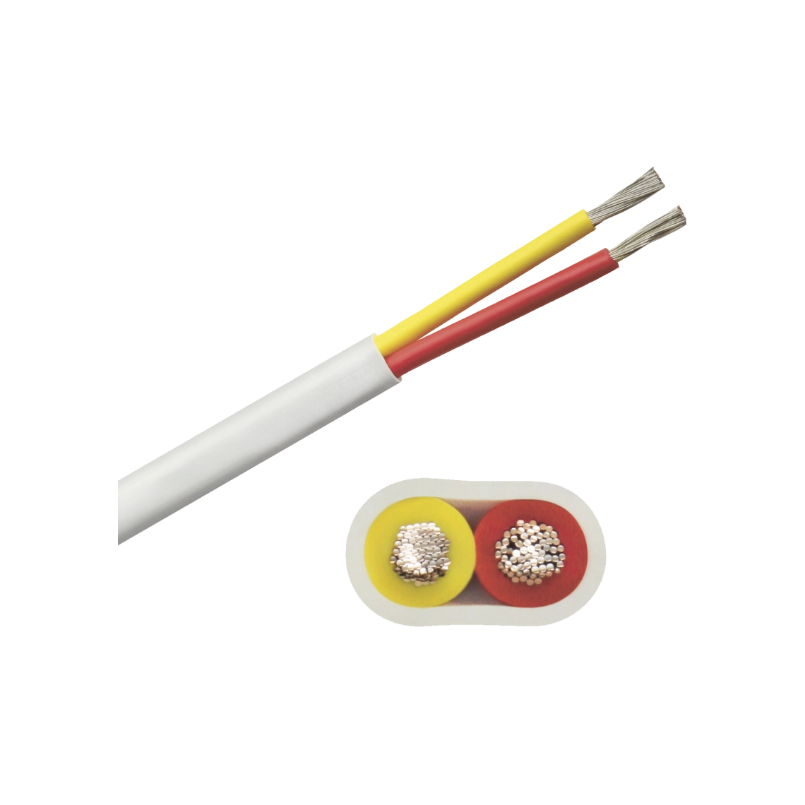 Rollo de cable plano grado marino calibre 12, de 2 conductores (rojo y amarillo) de 100 pies (30.48 m). B7W12T-20-100