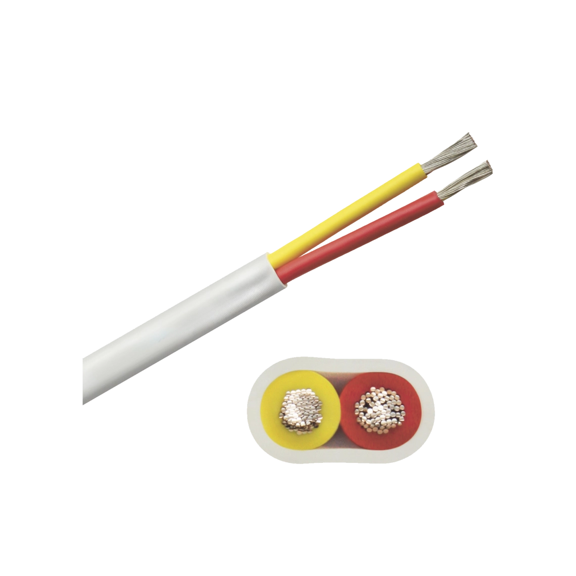 Rollo de cable plano grado marino calibre 12, de 2 conductores (rojo y amarillo) de 500 pies (152.4 m). B7W12T-20-500
