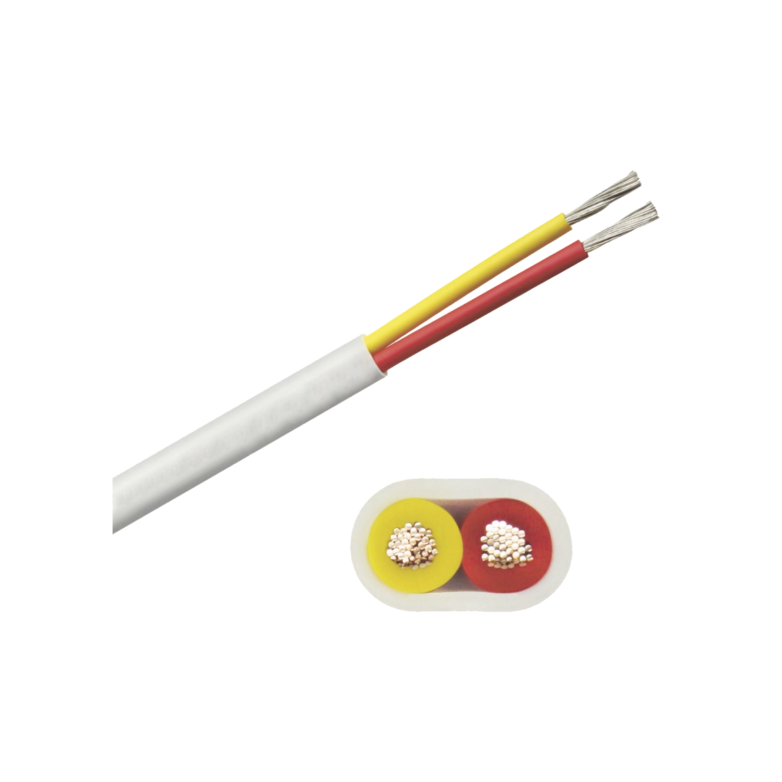 Rollo de cable plano grado marino calibre 14, de 2 conductores (rojo y amarillo) de 100 pies (30.48 m). B7W14T-20-100