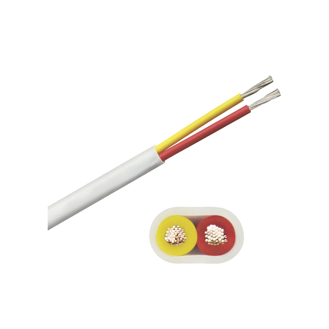 Rollo de cable plano grado marino calibre 14, de 2 conductores (rojo y amarillo) de 500 pies (152.4 m). de 2 conductores (rojo y amarillo) B7W14T-20-500