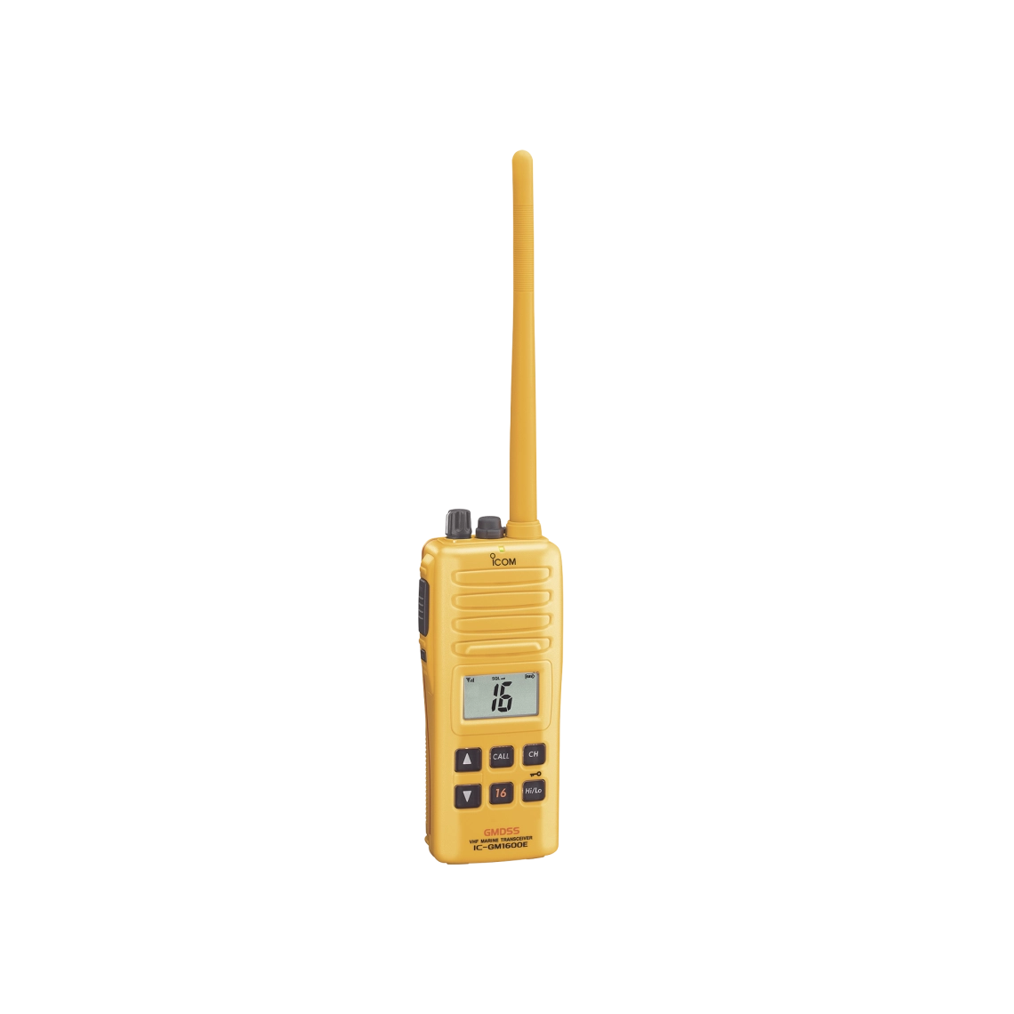 Radio Portátil Marino, 2W, cumple con las regulaciones GMDSS, Tx:156.025-157.425MHz, Rx:156.050-163.275MHz, sumergible IPX7. Incluye: antena, batería BP-224, batería BP-234, car...