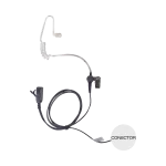 Micrófono - audífono de solapa con tubo acústico transparente TXPRO TXEHK04AV2, para Kenwood PKT23K con tubo acústico de PU (grado médico)